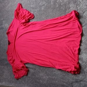 Lane Bryant pink ruffle sleeve dress